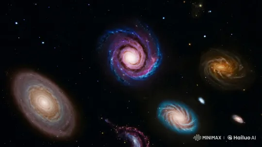 Cosmic Majesty: A Journey Through Diverse Galaxies – AI Generated Video | Hailuo AI