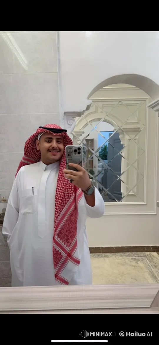 Luxurious Bathroom Selfie with Traditional Attire and Cigarette – AI Generated Video | Hailuo AI