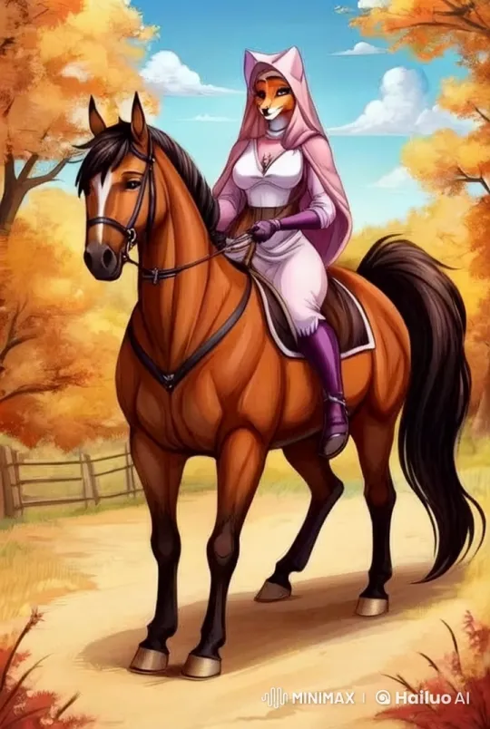 Maid Marian's Autumn Journey on an Arabian Mare – AI Generated Video | Hailuo AI