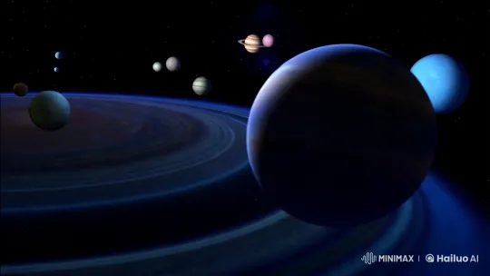 Animated Solar System: Planets' Dance in Cosmic Beauty – AI Generated Video | Hailuo AI