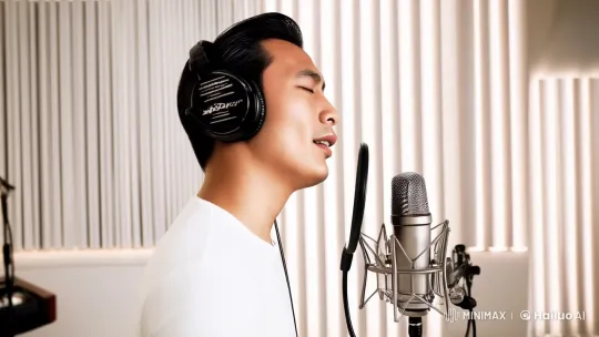 Singer Showcases Talent in High-Aesthetic Studio – AI Generated Video | Hailuo AI