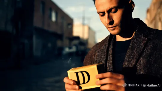Mysterious Man in Urban Setting with D Cigarettes – AI Generated Video | Hailuo AI