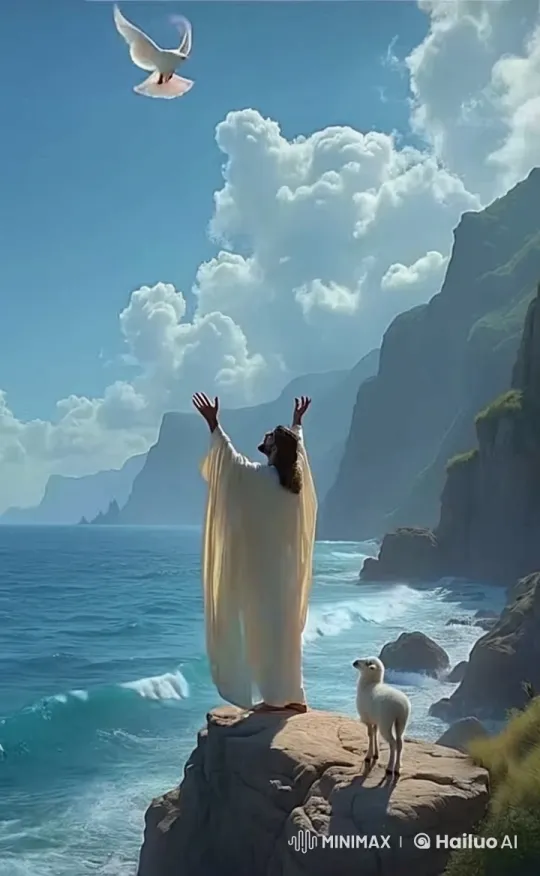 Jesus Embraces Peace Amidst Nature's Beauty – AI Generated Video | Hailuo AI