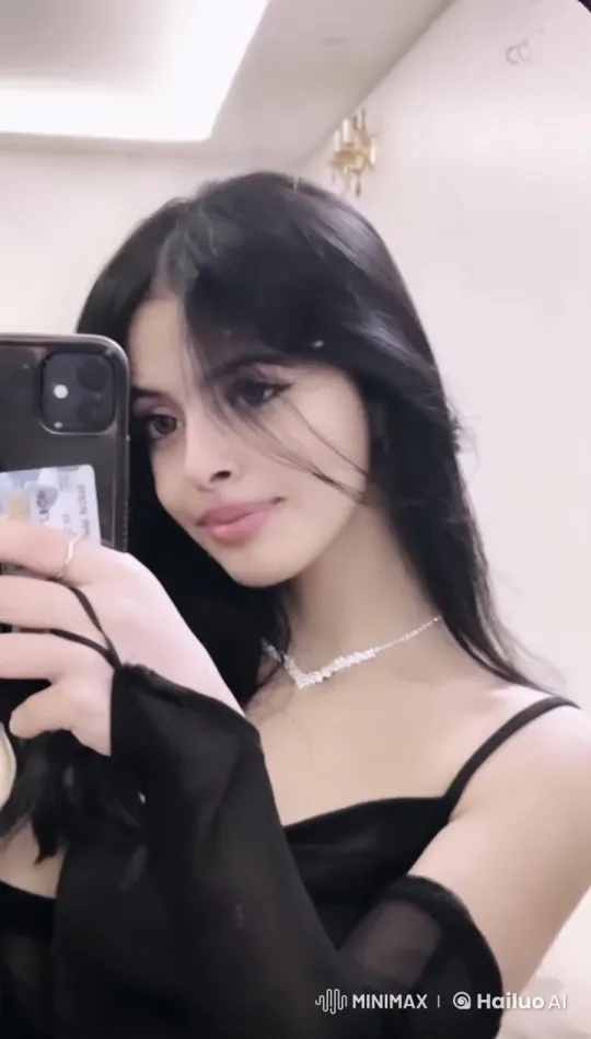 Young Woman in Elegant Mirror Selfie Smoking – AI Generated Video | Hailuo AI