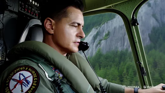 Experienced Pilot Navigates Mountainous Terrain in Army Helicopter – AI Generated Video | Hailuo AI