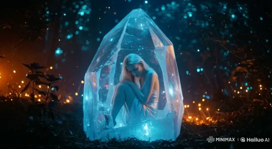 Mystical Forest: Enchanted Woman Emerges from Shattered Crystal – AI Generated Video | Hailuo AI