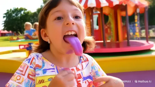 Young Girl Enjoys Playful Carnival Adventure – AI Generated Video | Hailuo AI
