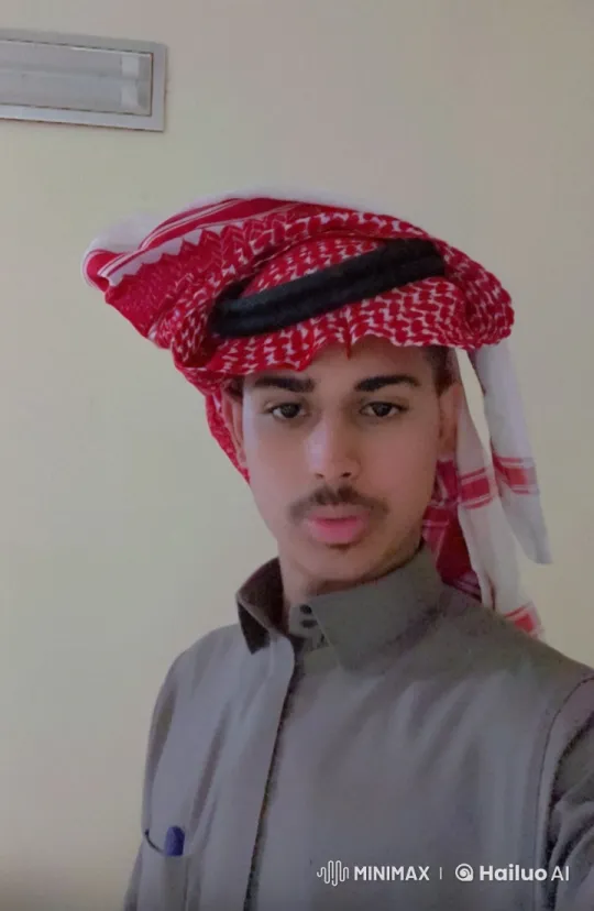 Man Smoking with Keffiyeh Against Beige Wall – AI Generated Video | Hailuo AI
