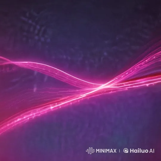 Neon Pink Lights Dance on Dark Purple Background – AI Generated Video | Hailuo AI