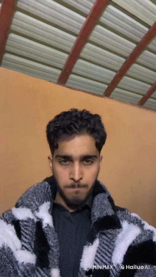 Person Smoking Calmly Against Beige Wall – AI Generated Video | Hailuo AI