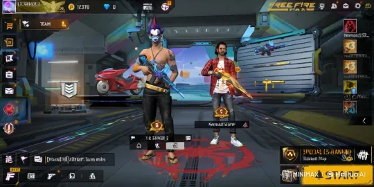 Futuristic Gaming Lobby: Two Characters Bond Before Action – AI Generated Video | Hailuo AI