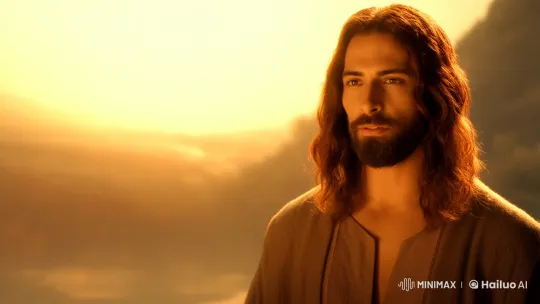 Man Embraces Peace in Spiritual Setting – AI Generated Video | Hailuo AI