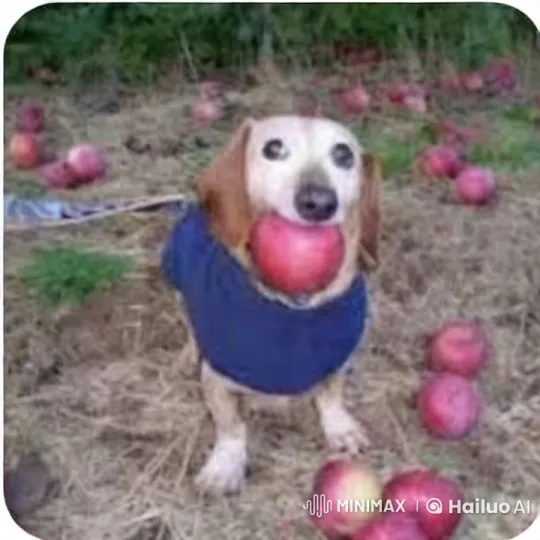 Dog in Blue Sweater Plays with Spider-Man in Orchard – AI Generated Video | Hailuo AI