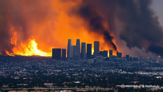 LA Wildfire Crisis: Mayor's Stance on Outside Help Debated – AI Generated Video | Hailuo AI