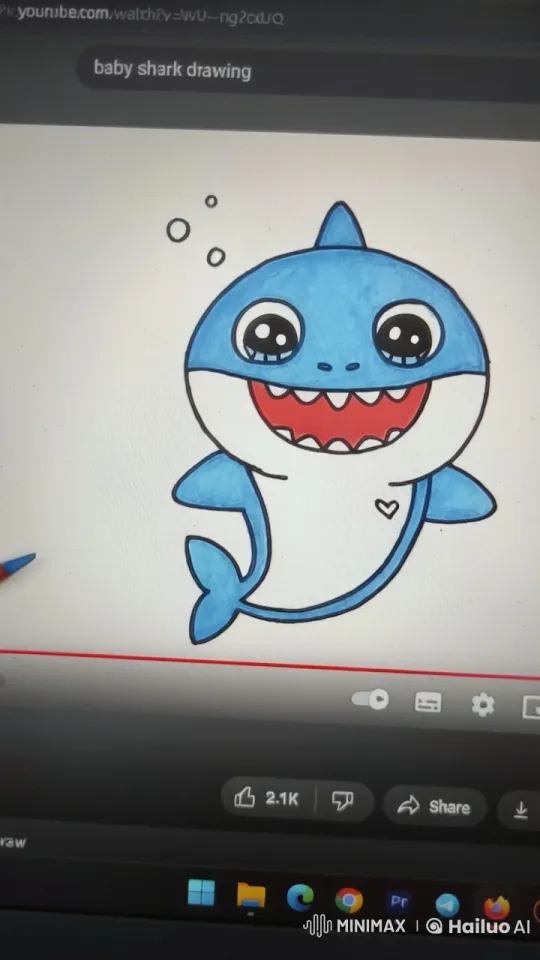 Yellow Baby Shark Demonstrates Fun Dental Care Underwater – AI Generated Video | Hailuo AI
