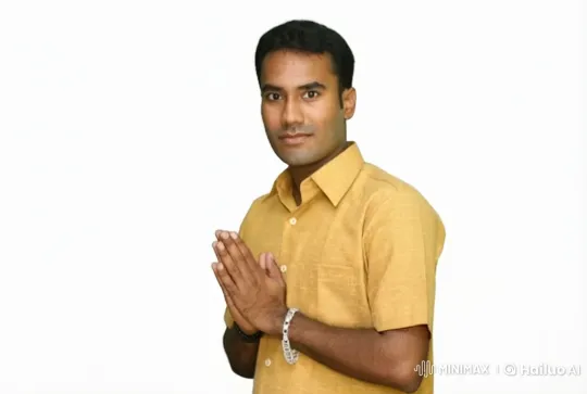Man in Yellow Shirt Greeting Respectfully – AI Generated Video | Hailuo AI