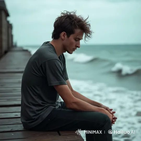 Man Contemplates by the Ocean – AI Generated Video | Hailuo AI