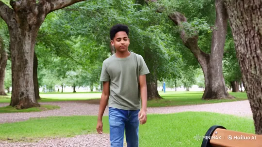 Young Man Shares Intimate Moment in Park – AI Generated Video | Hailuo AI