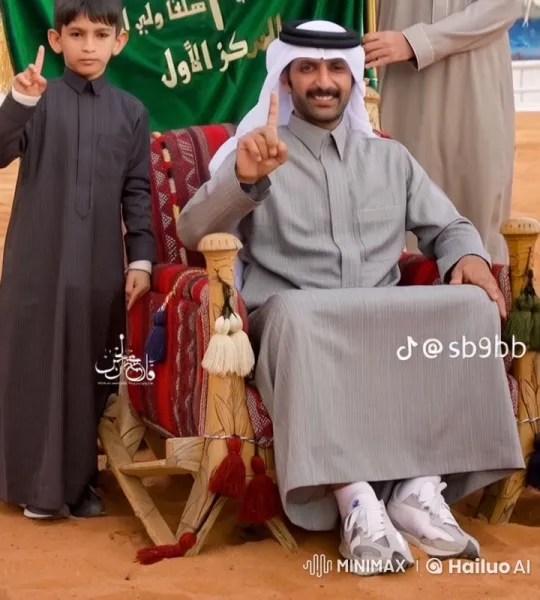 Traditional Middle Eastern Man and Boy Display Pride – AI Generated Video | Hailuo AI