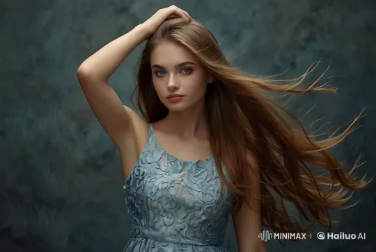 Elegant Woman Showcases Her Graceful Hair Styling – AI Generated Video | Hailuo AI