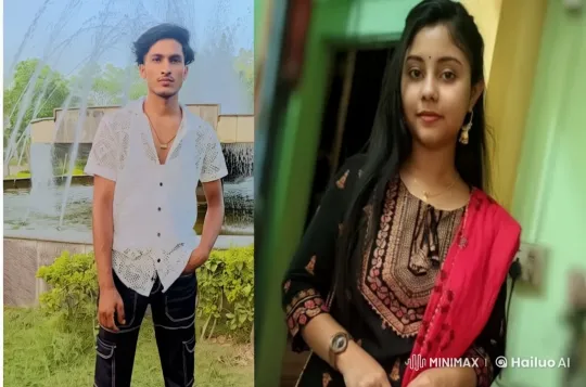 Young Couple's Animated Kiss in Park and Indoor Setting – AI Generated Video | Hailuo AI