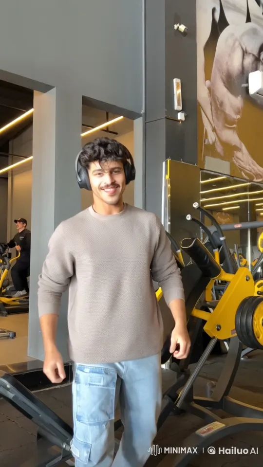 Young Man Smokes in Modern Gym Setting – AI Generated Video | Hailuo AI