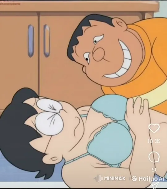 Nobita's Mom Wakes Up in Animated Kitchen Scene – AI Generated Video | Hailuo AI