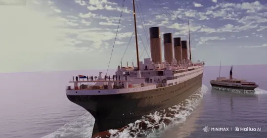 Titanic's Majestic Arrival at Cherbourg in Live2D Animation – AI Generated Video | Hailuo AI