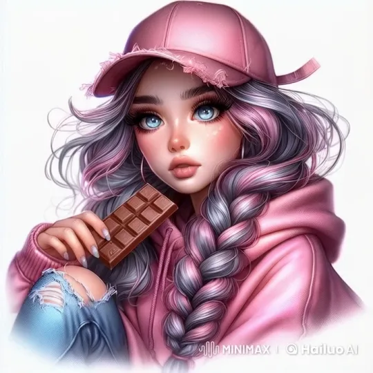 Young Woman Enjoying Chocolate in Minimalistic Setting – AI Generated Video | Hailuo AI