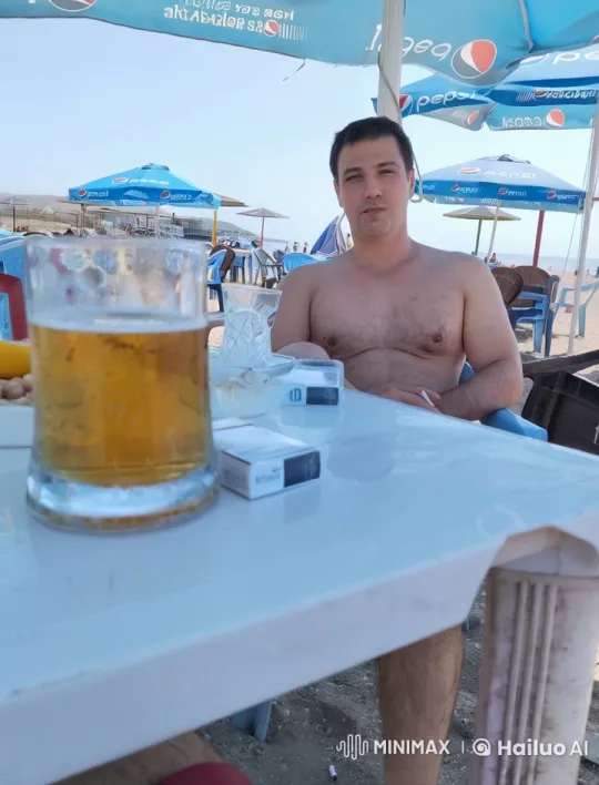Beachside Cafe Relaxation with Beer and Cigarettes – AI Generated Video | Hailuo AI