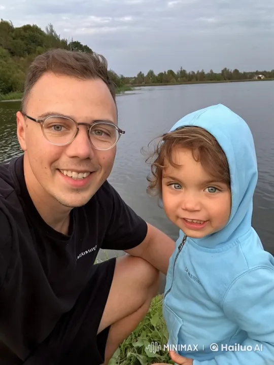 Father and Son Bonding on a Quiet Lake – AI Generated Video | Hailuo AI