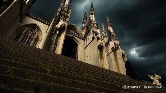 Gothic Cathedral: A Cinematic Ode to Majesty and Decay – AI Generated Video | Hailuo AI