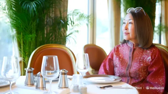 Refined Beauty: A Cinematic Snapshot in a High-End Restaurant – AI Generated Video | Hailuo AI
