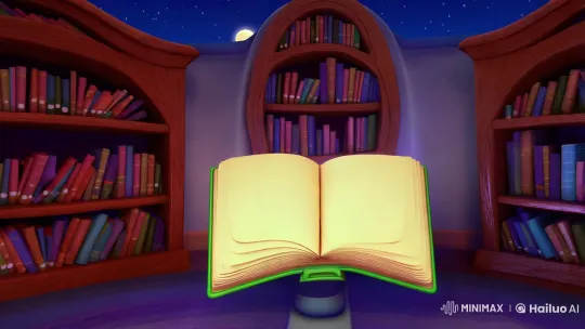 Moonlit Library: Dancing Alphabet Letters Animation – AI Generated Video | Hailuo AI