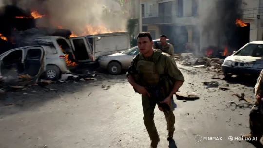Dynamic Handheld Camera Captures Soldiers in Chaos – AI Generated Video | Hailuo AI