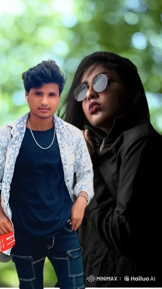 Intimate Outdoor Kiss Amidst Serene Green Background – AI Generated Video | Hailuo AI