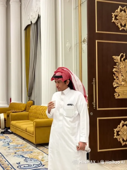 Man in Traditional Attire Smokes in Luxurious Room – AI Generated Video | Hailuo AI