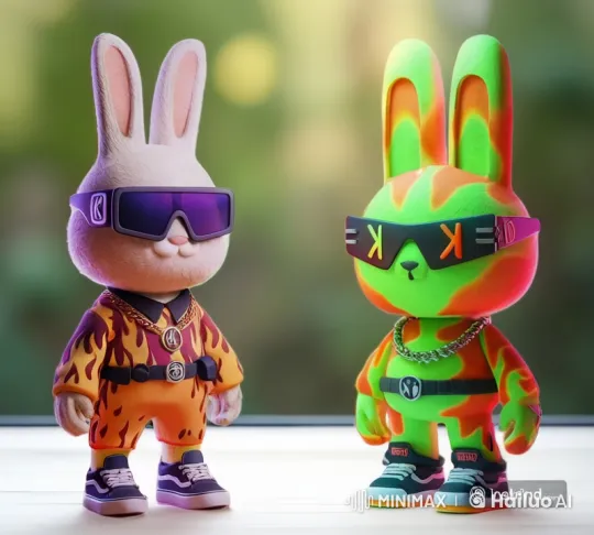 Energetic Fight Between Boy Bunny and Chicken Bunny – AI Generated Video | Hailuo AI