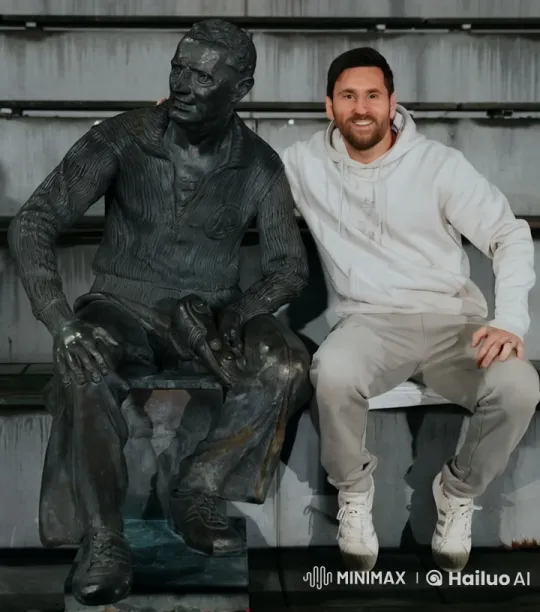 Animated Statue Surprises Man with 'GOAT' Message – AI Generated Video | Hailuo AI