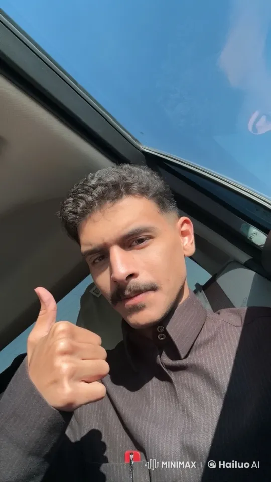 Person in Car Gives Thumbs-Up, Lights Cigarette – AI Generated Video | Hailuo AI