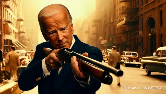 Stylized Recreation of 1960s Biden on Vibrant Street – AI Generated Video | Hailuo AI
