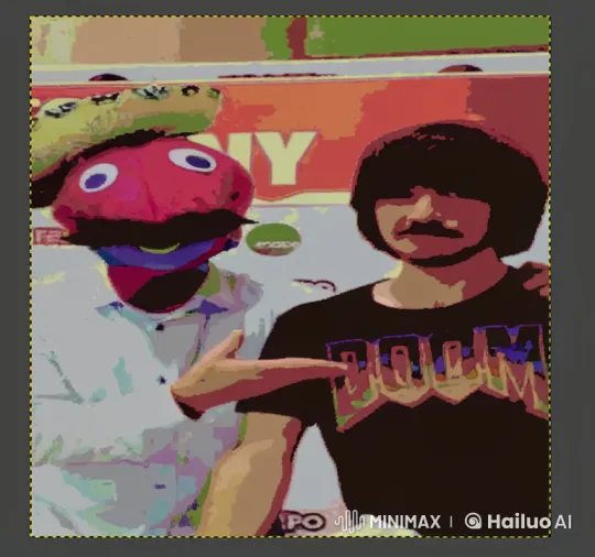 Playful Duo Poses with Steady Background – AI Generated Video | Hailuo AI