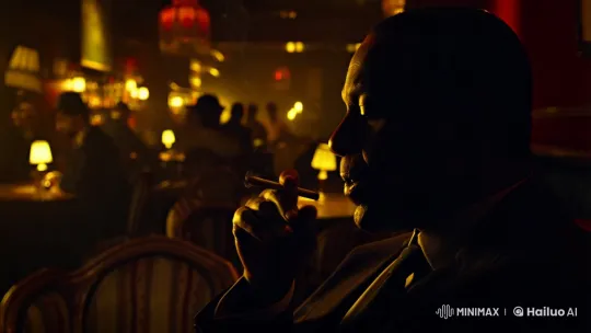 Intimate Jazz Bar: Contemplative Man Amidst Shadows – AI Generated Video | Hailuo AI