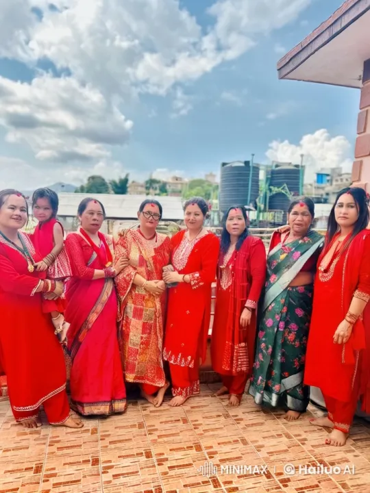 Traditional Attire Women's Argument on Terrace – AI Generated Video | Hailuo AI