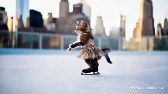 Kitten Skates in NYC in Elegant Slow-Motion – AI Generated Video | Hailuo AI