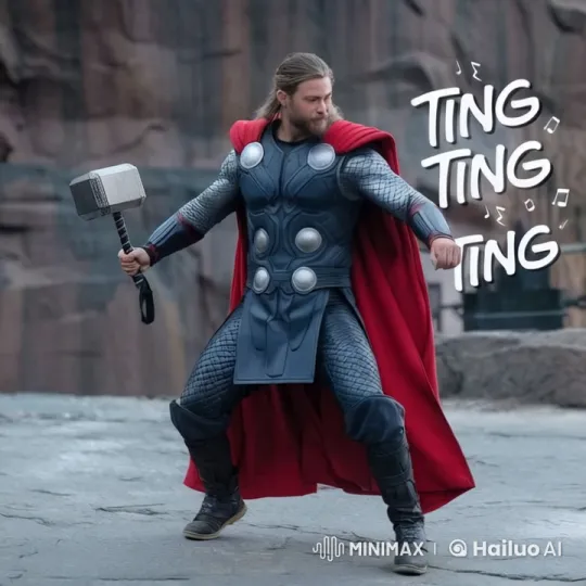 Thor Enthusiastically Dances with Mjolnir – AI Generated Video | Hailuo AI
