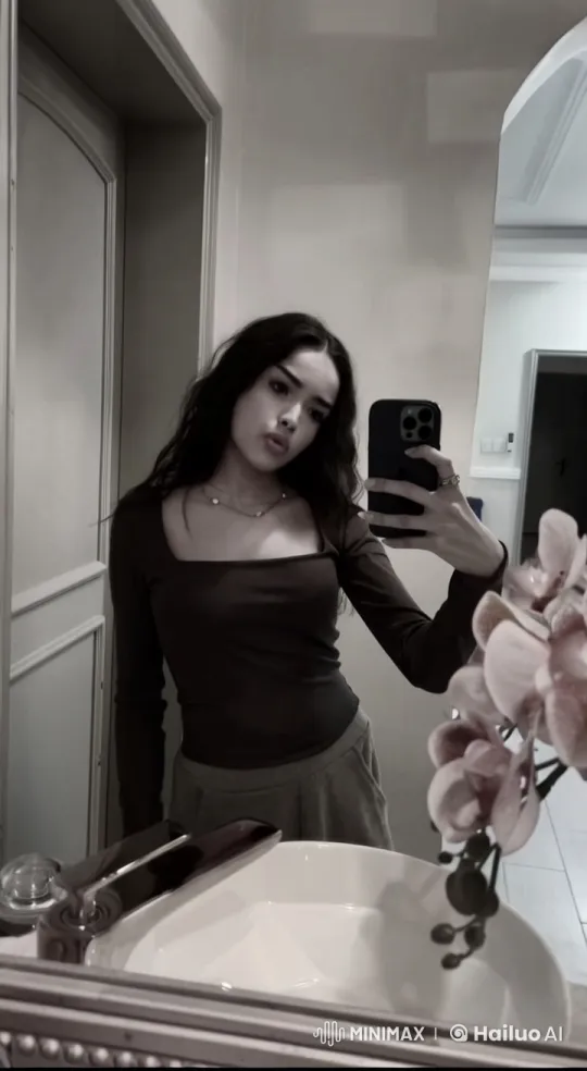 Person Smoking in Bathroom Mirror Selfie – AI Generated Video | Hailuo AI