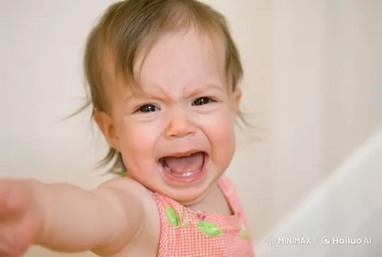 Baby in Checkered Dress Barfs, Flies Backward – AI Generated Video | Hailuo AI