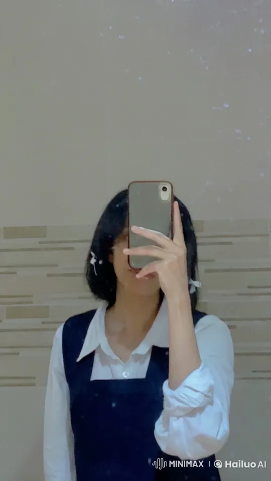 Woman Reflects and Smokes in Bathroom Mirror – AI Generated Video | Hailuo AI