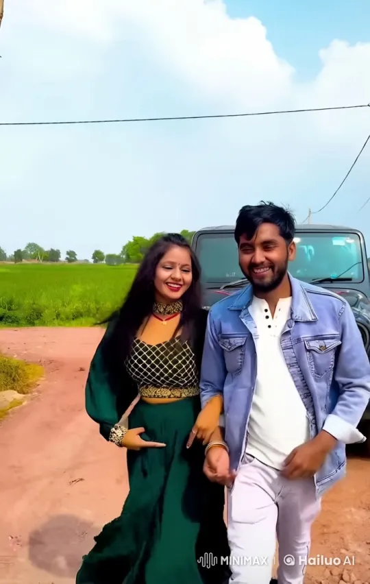 Romantic Couple Shares Kiss in Rural Setting – AI Generated Video | Hailuo AI